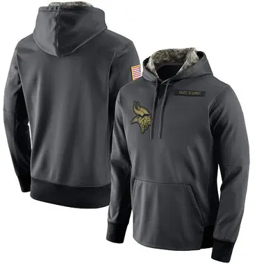 Men's Anthracite Minnesota Vikings Salute to Service Player Performance Hoodie