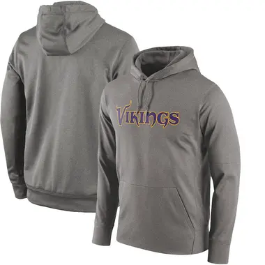 Men's Gray Minnesota Vikings Circuit Wordmark Essential Performance Pullover Hoodie