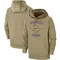 Men's Minnesota Vikings Tan 2019 Salute to Service Sideline Therma Pullover Hoodie