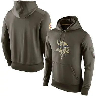 Men's Olive Minnesota Vikings Salute to Service KO Performance Hoodie