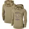 Women's Minnesota Vikings Khaki 2019 Salute to Service Therma Pullover Hoodie